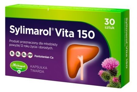 Sylimarol Vita 150, kapsułki, 30 szt. + Bez recepty | Przewód pokarmowy i trawienie | Regeneracja wątroby ++ Herbapol Poznań