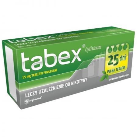 Tabex, 1,5 mg tabletki powlekane, 100 szt. + Bez recepty | Rzucenie palenia ++ Sopharma