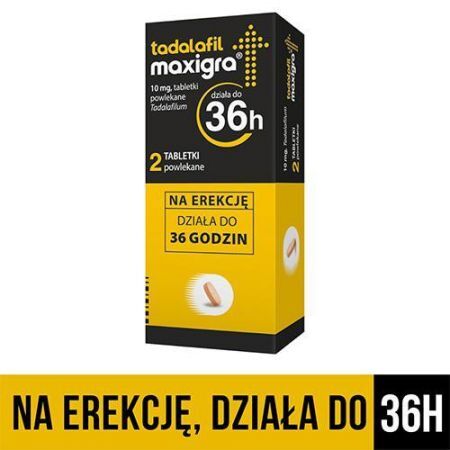 Tadalafil Maxigra, 10 mg tabletki powlekane, 2 szt. + Bez recepty | Seks i potencja | Libido i potencja ++ Polpharma