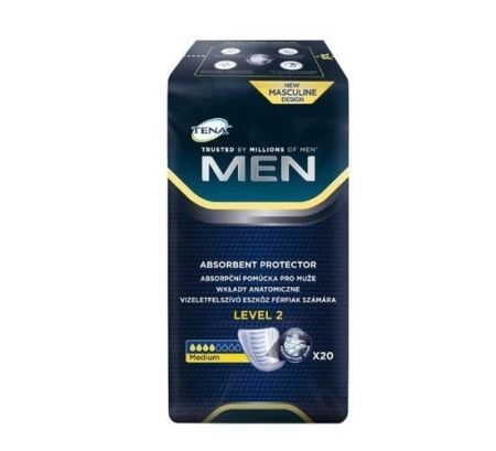 TENA Men Medium wkłady anatomiczne, 20 szt. (level 2) + Bez recepty | Drogi moczowe | Nietrzymanie moczu ++ Sca Hygiene Products