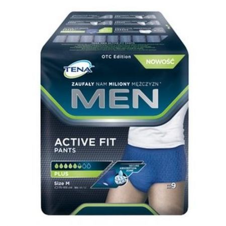 Tena Men Pants Plus OTC Edition Medium, majtki chłonne, 9 szt. + Bez recepty | Drogi moczowe | Nietrzymanie moczu ++ Sca Hygiene Products