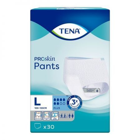 TENA Pants ProSkin Plus, majtki chłonne rozmiar L Large, 30 szt. + Sprzęt i wyroby medyczne | Pieluchy dla dorosłych | Pieluchomajtki i majtki chłonne ++ Essity