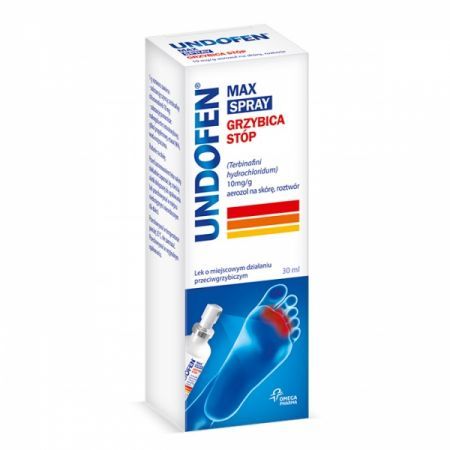 Undofen Max Spray, (10 mg/g) aerozol na skórę, 30 ml + Kosmetyki i dermokosmetyki | Problemy skórne | Grzybica ++ Omega Pharma