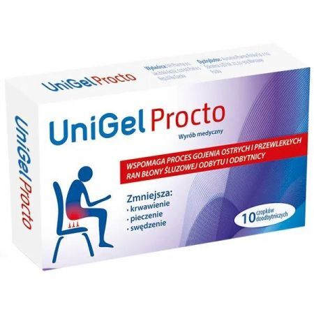UniGel Procto, czopki, 10 szt. + Bez recepty | Serce i krążenie | Hemoroidy ++ Aurovitas Pharma