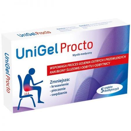 UniGel Procto, czopki, 5 szt. + Bez recepty | Serce i krążenie | Hemoroidy ++ Aurovitas Pharma