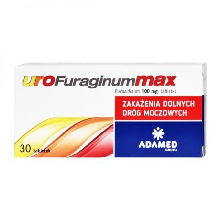 UroFuraginum Max, 100 mg tabletki, 30 szt. + Bez recepty | Drogi moczowe | Infekcje i stany zapalne ++ Adamed