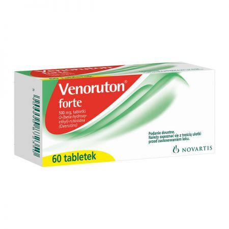 Venoruton Forte, 500 mg tabletki, 60 szt + Bez recepty | Serce i krążenie | Żylaki i obrzęki ++ Glaxosmithkline