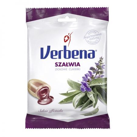 Verbena, cukierki ziołowe z szałwią, 60 g + Bez recepty | Homeopatia i zioła | Zioła ++ I.d.c.holding