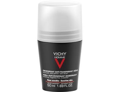 Vichy Homme, antyperspirant 48h roll-on w kulce dla skóry wrażliwej, 50 ml + Kosmetyki i dermokosmetyki | Pielęgnacja | Ciało | Dezodoranty, antyperspiranty i mgiełki ++ L'Oreal
