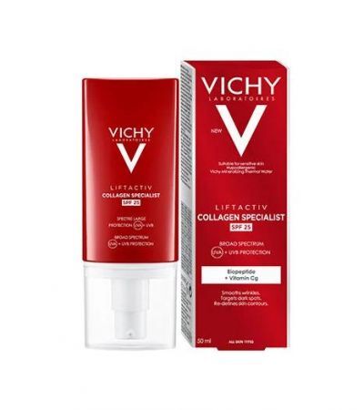 Vichy Liftactiv Collagen Specialist, przeciwzmarszczkowy krem SPF25 na dzień z witaminą C i peptydami, 50 ml + Kosmetyki i dermokosmetyki | Pielęgnacja | Twarz | Kremy ++ L'Oreal