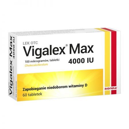 Vigalex Max, 4000 IU tabletki, 60 szt. + Bez recepty | Witaminy i minerały | Witamina D ++ Biofarm