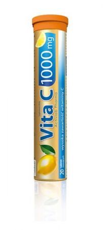 Vita C 1000 mg tabletki musujące smak cytrynowy, 20 szt. Activlab Pharma + Bez recepty | Witaminy i minerały | Witamina C ++ Unipro