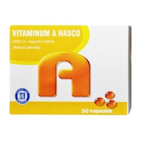 Vitaminum A Hasco, 2500 j.m. kapsułki miękkie, 50 szt. + Bez recepty | Witaminy i minerały | Witamina A i E ++ Hasco