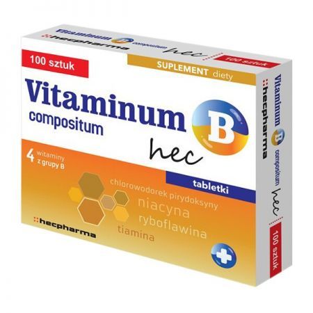 Vitaminum B compositum hec, tabletki, 100 szt. + Bez recepty | Witaminy i minerały | Witaminy z grupy B ++ Hecpharma Radosław Wierczewski