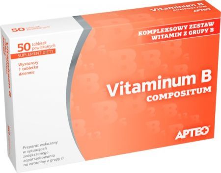 Vitaminum B compositum, tabletki, 50 szt. APTEO + Bez recepty | Witaminy i minerały | Witaminy z grupy B ++ Synoptis Pharma