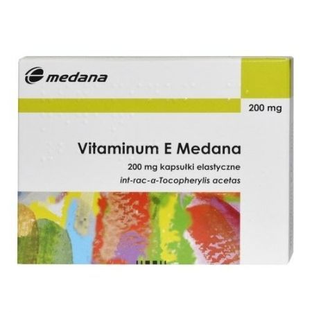 Vitaminum E, 200 mg kapsułki elastyczne, 20 szt. Medana + Bez recepty | Witaminy i minerały | Witamina A i E ++ Medana