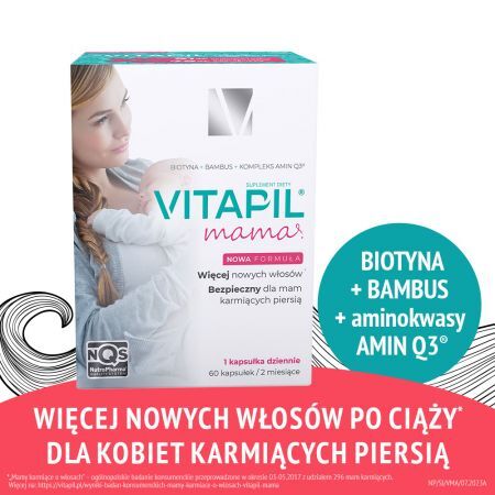 Vitapil Mama, kapsułki twarde, 60 szt. + Bez recepty | Skóra, włosy i paznokcie ++ Nutropharma