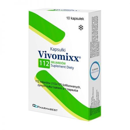 Vivomixx 112, kapsułki, 10 szt. + Bez recepty | Przewód pokarmowy i trawienie | Probiotyki ++ Pharmabest