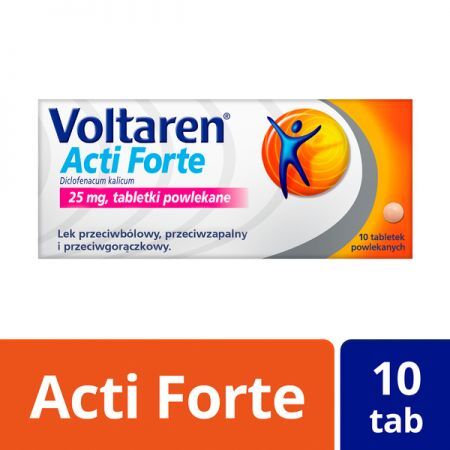 Voltaren Acti Forte, 25 mg tabletki powlekane, 10 szt + Bez recepty | Przeciwbólowe | Bóle reumatyczne ++ Novartis