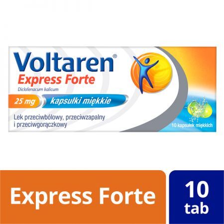 Voltaren Express Forte, 25 mg kapsułki miękkie, 10 szt. + Bez recepty | Kości, stawy, mięśnie | Ból mięśni i stawów ++ Novartis