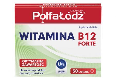 Witamina B12 Forte, tabletki, 50 szt. Laboratoria Polfa Łódź + Bez recepty | Serce i krążenie ++ Polfa Łódź