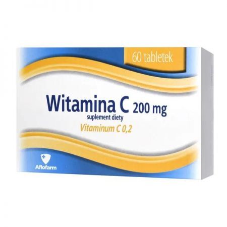 Witamina C, 200 mg tabletki, 60 szt Aflofarm + Bez recepty | Witaminy i minerały | Witamina C ++ Aflofarm