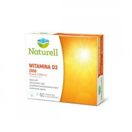 Witamina D3 2000, tabletki do ssania, 60 szt Naturell + Bez recepty | Witaminy i minerały | Witamina D ++ Us Pharmacia