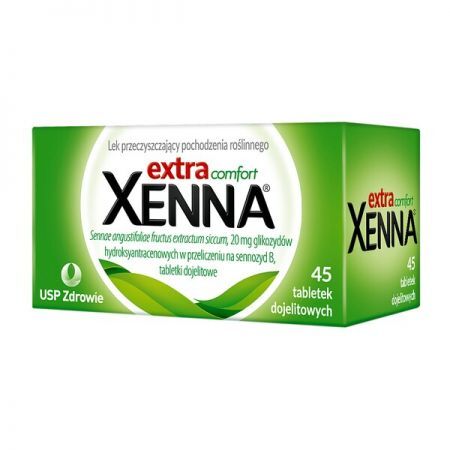 Xenna Extra Comfort, tabletki dojelitowe, 45 szt + Bez recepty | Przewód pokarmowy i trawienie | Zaparcia ++ Us Pharmacia