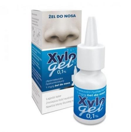 Xylogel, 0,1% żel do nosa w butelce z dozownikiem, 10 g + Bez recepty | Przeziębienie i grypa | Katar i zapalenie zatok ++ Polpharma