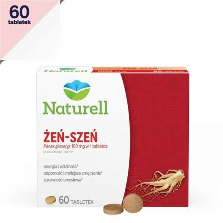 Żeń-szeń Ginseng, tabletki, 60 szt Naturell + Bez recepty | Energia ++ Naturell
