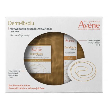 Zestaw Promocyjny Avene DermAbsolu, krem przywracający komfort skóry na noc, 40 ml + odmładzający krem pod oczy, 15 ml + Kosmetyki i dermokosmetyki | Pielęgnacja | Twarz | Kremy ++ Pierre Fabre