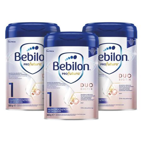 Zestaw Promocyjny Bebilon Profutura 1 Duo Biotik, mleko początkowe dla niemowląt od urodzenia, proszek, 800 g x 3 szt. + Mama i dziecko | Żywienie dziecka | Mleka modyfikowane ++ Nutricia