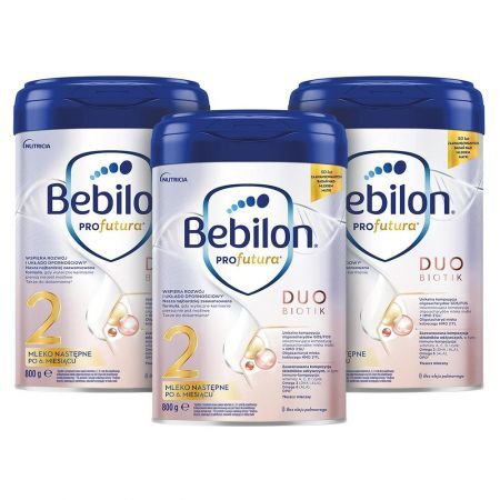 Zestaw Promocyjny Bebilon Profutura 2 Duo Biotik, mleko następne po 6 miesiącu, proszek, 800 g x 3 szt. + Mama i dziecko | Żywienie dziecka | Mleka modyfikowane ++ Nutricia