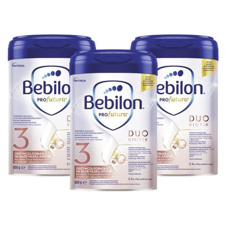 Zestaw Promocyjny Bebilon Profutura 3 Duo Biotik, mleko modyfikowane powyżej 1 roku proszek, 800 g x 3 szt. + Mama i dziecko | Żywienie dziecka | Mleka modyfikowane ++ Nutricia