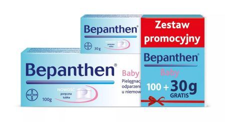 Zestaw Promocyjny Bepanthen Baby, maść ochronna, 100 g + Bepanthen Baby, 30 g GRATIS + Kosmetyki i dermokosmetyki | Pielęgnacja | Ciało | Balsamy, peelingi i inne ++ Bayer