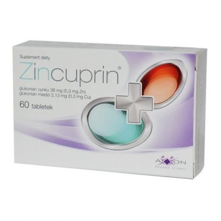 Zincuprin, tabletki, 60 szt. + Bez recepty | Skóra, włosy i paznokcie ++ Axxon
