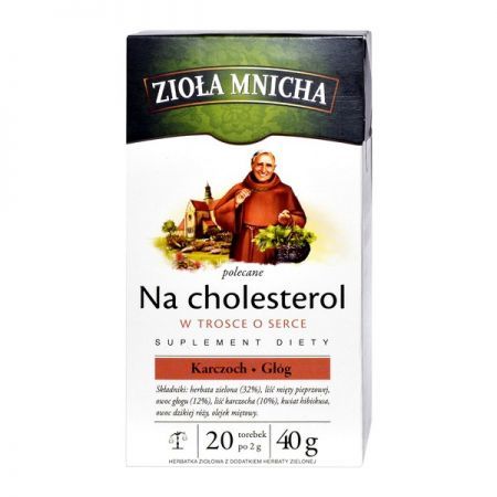 Zioła Mnicha polecane na cholesterol fix, 2 g x 20 szt. + Bez recepty | Serce i krążenie | Cholesterol ++ Bio-Active Warszawa