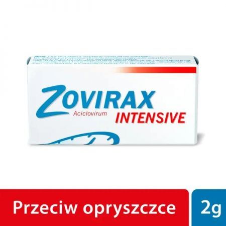 Zovirax Intensive, 50 mg / g krem, 2 g + Kosmetyki i dermokosmetyki | Problemy skórne | Opryszczka i zajady ++ Glaxosmithkline