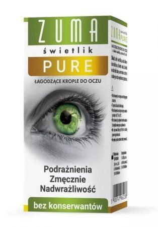 Zuma świetlik Pure, krople do oczu bez konserwantów, 10 ml DATA WAŻNOSCI  31.07.2022 + Bez recepty | Oczy i wzrok | Krople i żele do oczu ++ S-Lab