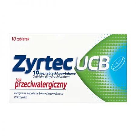 Zyrtec UCB, 10 mg tabletki powlekane, 10 szt. + Bez recepty | Alergia | Leki na alergię ++ Vedim